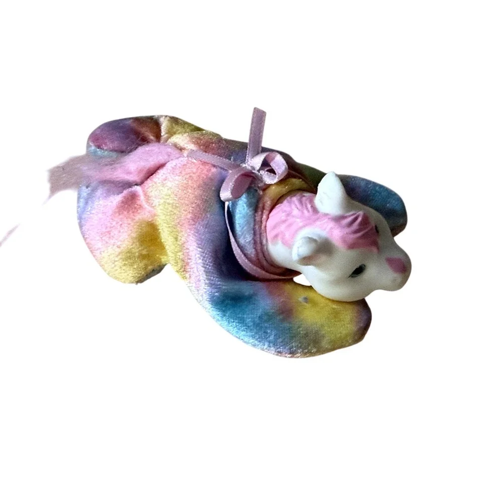 Just Play Rainbow Unicorn Surprise Plush‎ Mother and 1 Baby Tie Dye Pink Yellow - Picture 6 of 10